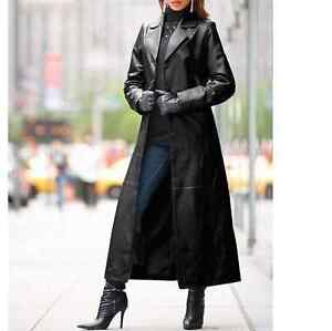 Women Leather Coat 100% Genuine Lambskin Handmade Celebrity Long Coat LC 003
