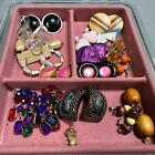 Vintage Earrings Lot Clip Pierced 80s Chunky Dangle  13 Piece  Colorful