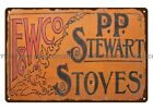 F&WCO PP STEWART STOVES metal tin sign home kitchen wall art living room