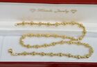 18k Solid Yellow Gold Italy Beaded Shiny Chain Necklace. 16”. 10.59 Grams