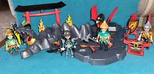 PLAYMOBIL NINJA LOT-Dragon Rock, 2 Winged Dragons, 4 Figures w/weapons+Much More