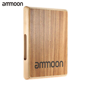 ammoon Compact Travel Cajon Flat Hand Drum Zebra Wood 31.5 * 24.5 * 4.5cm N9P3
