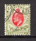 (739)    Orange Free State KEVII 1905-09 (Multi CA) 4d Scarlet & Green (IOSTAGE)