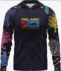 Pelagic Grea Fishing Shirts Long Sleeve Hooded Face Cover Quick Dry UV Protect