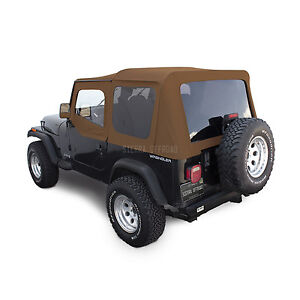 Jeep Wrangler YJ Soft Top, 88-95, w/ Upper Doors, Tinted Windows, Spice Denim (For: Jeep)