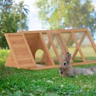 Triangle Rabbit Hutch Chicken Coop Wooden Pet House Bunny Cage for Small Animals