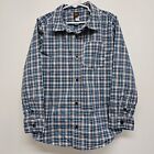 Tea Collection Boys Size 8 Blue Navy White Plaid Button Up Shirt Long Sleeve