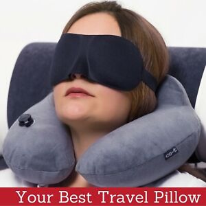 Inflatable Travel Pillow Set for Airplane - Inflatable Neck Pillow for Airplane