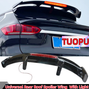 UNIVERSAL ABS GLOSS REAR TAILGATE ROOF SPOILER WING W/LIGHT FIT FOR MERCEDES KIA (For: 2022 Kia Rio)