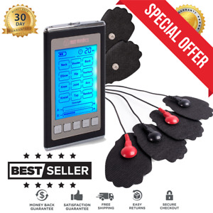 Tens Unit Muscle Stimulator Full Body Electrotherapy Device Rechargeable