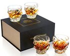 Whiskey Glass 4 Pieces Scotch Glasses Tumbler 9 Oz Rock Barware Bourbon Gift Set