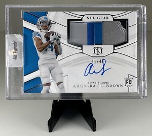 2021 National Treasures Amon-Ra St Brown NFL Gear RPA #41/49 Lions