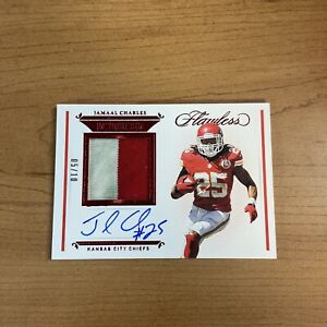 New Listing2021 Panini Flawless Football Jamaal Charles Ruby 2-Color Patch Auto /10 Chiefs