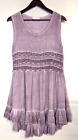 Entro Women's SZ S Dress Lace Embroidery Ruffle Purple Lavender Boho Retro T68