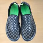 Black Green Oofos Slip-on OOmg eeZee Checkered Sport Low Recovery Shoes Size 9
