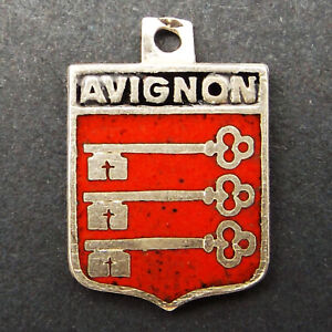 AVIGNON France sterling silver and enamel travel place souvenir shield charm