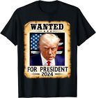 Donald Trump Mug Shot Wanted For U.S. President 2024 T-Shirt, S-5XL,Unisex Tees