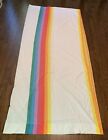 VTG USED Rainbow Queen Flat Sheet Retro 70s Or 80’s Measures Appx 94” X 80”