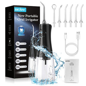 Cordless Water Flosser 350ML Dental Oral Irrigator Rechargeable 5 Cleaning Modes