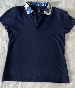 Polo Golf Ralph Lauren Shirt Women Small Blue Tailored Fit Pony Golf Rugby NEW