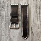 Mens Brown Leather Watch Strap 26mm Wide Band For Apple Watch Ultra 1 2 49mm