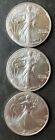 Lot of Three 2021 $1 American Silver Eagle Type 2 Dollars