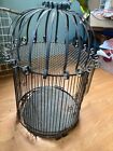New ListingLarge Vintage Iron Metal Bird Cage Black Victorian Parrot Boho
