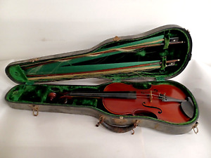 Rare Antique CONCETTO PUGLISI 1920's 4/4 Violin Made In CATANIA w 2 Bows In Case