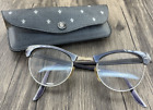 Vintage Romco Cat Eye Glasses Bifocals with Case Black Aluminum 4-5 1/2
