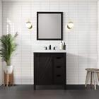 New ListingLexora Bathroom Vanity W/ Top Solid Wood Single Sink Ceramic Undermount Brown