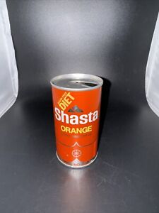 Vintage Shasta Orange 12 oz opened Pull Tab Steel Can Soda Pop Hayward CA