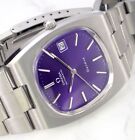 OMEGA GENEVE AUTOMATIC 1660191 CAL1012 DATE PURPLE DIAL MEN'S WATCH