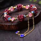 Natural Rose Quartz Garnet Crystal Charm Bracelet for Love Spiritual Healing
