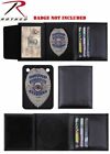 Tri-Fold Wallet Police Security Guard Badge Shield ID Black Leather Rothco 1134