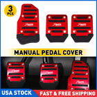 3x Manual Gas Brake Foot Pedal Pad Cover Non-Slip Universal Car Accessories Red (For: 2022 Kia Rio)