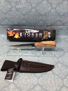joker tigre hunting olive handle knife 5 1/2” blade 10” Over All With Sheath