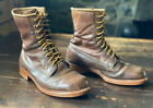 Vintage GREB DUNHAM’S Brown LEATHER WORK Hunting Chore BOOTS SIZE 7 NotSlipProof