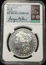 2021 S NGC MS70 MORGAN SILVER DOLLAR ~ WAYNE MILLER SIGNED ~ FIRST RELEASES