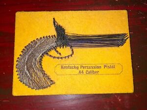 Kentucky Percussion Pistol .44 Caliber String Art Yellow Vintage Hang Art