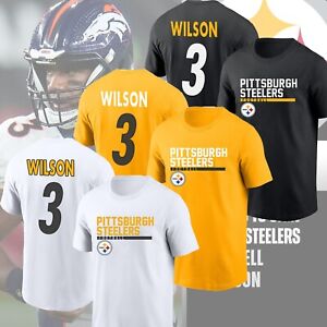 HOT SALE! Russell Wilson #3 Pittsburgh Steelers Name & Number T-Shirt For Fans