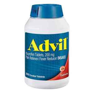 ADVIL Ibuprofen 200 mg., 360ct Coated Tablets Pain Reliever Fever Reducer NSAID