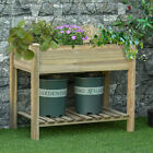 Raised Garden Bed Elevated Wooden Planter Box with Legs and Storage Shelf