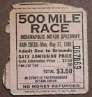 Indy 500 1948 Race Ticket to the Infield  Indianapolis  Book8S1