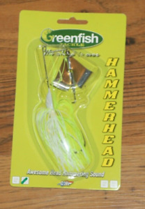 Greenfish Tackle Hammerhead Buzzbait - Chart/White  w/Nickel Blade - 3/8 oz