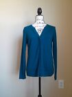 Cabi Ever cardigan teal blue snap button sweater women's S