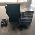 PlayStation 2 PS2 Console Bundle Fat Cables & Controller Tested Works W 14 Games