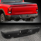 FOR 09-19 DODGE RAM 1500 BLACK STEEL REAR BUMPER W/ DUAL EXHAUST & SENSOR HOLES (For: Dodge Ram 1500)