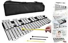 32 Keys Glockenspiel,Foldable Aluminum Xylophone for Adults, 32 Notes silver