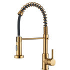 Spring Kitchen Sink Faucet Single Handle Pull Down Sprayer Single Hole Mixer Tap