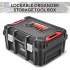 Utility Rolling Tool Deep Organizer Lockable Box Drawer w/ Removable Tray Black
